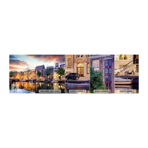 Amostra de papel de parede Premium Canvas - Beleza holandesa contida e calma - Cidade, Arquitetura, Amsterdã - 100x30 cm