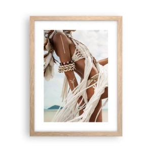 Pôster com moldura de carvalho claro - Sacerdotisa do Sol - 30x40 cm