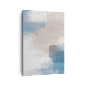 Quadro em tela - Abstração rosa atrás da cortina azul - 50x70 cm