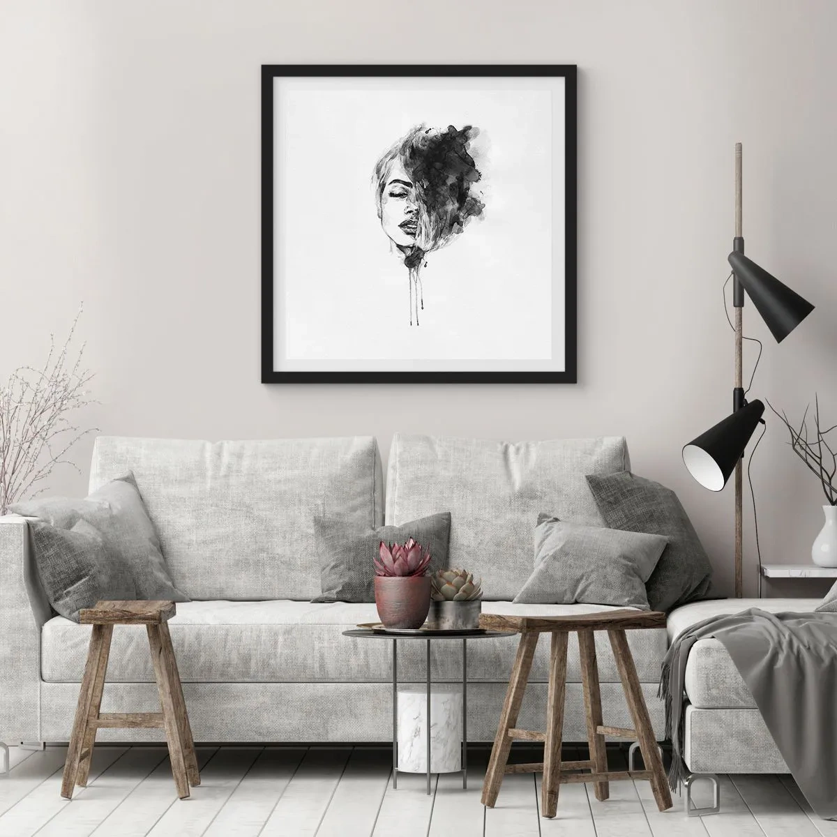 Pôster com moldura preta - O que sonha uma rapariga - 60x60 cm