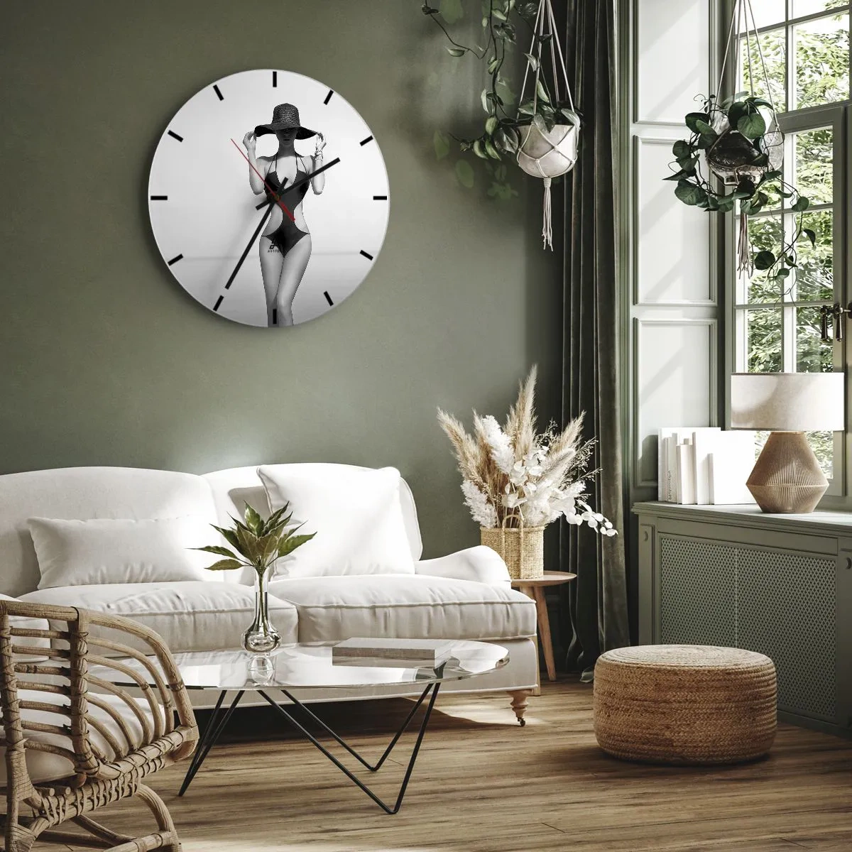 Relógio de parede - Relógio em vidro - Meu nome é: Elegância - 40x40 cm