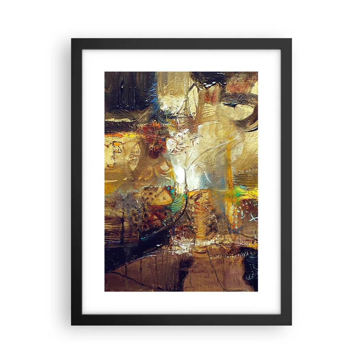 Pôster com moldura preta - Frio, mais quente, quente - 30x40 cm