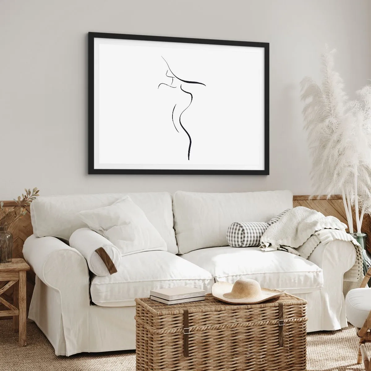 Pôster com moldura preta - Elusiva como uma onda - 70x50 cm