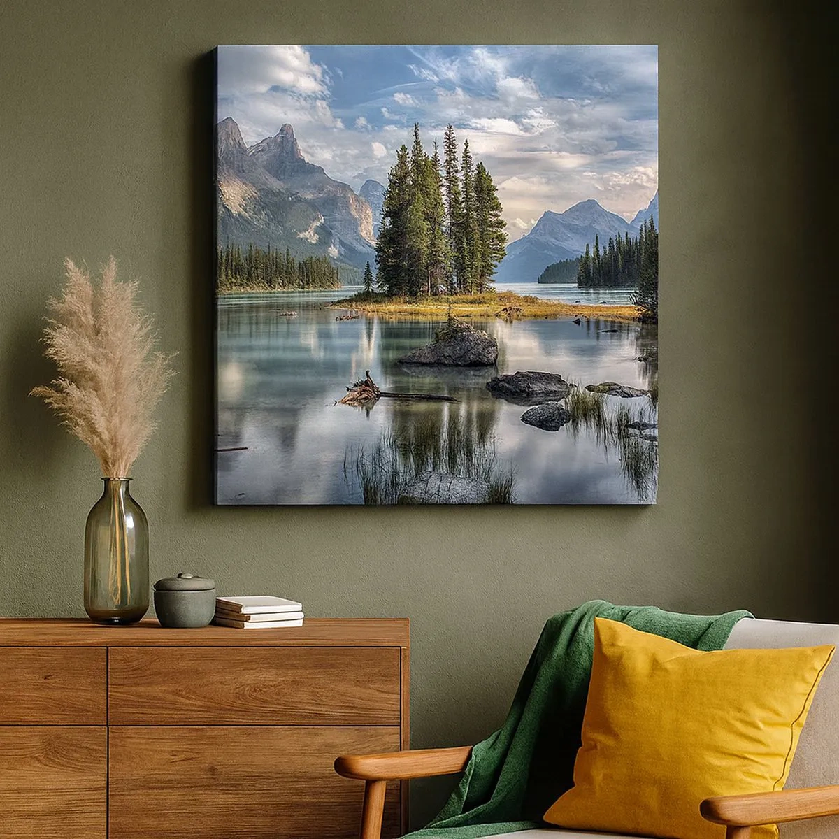 Quadro em tela - Por águas grandes e límpidas… - 30x30 cm