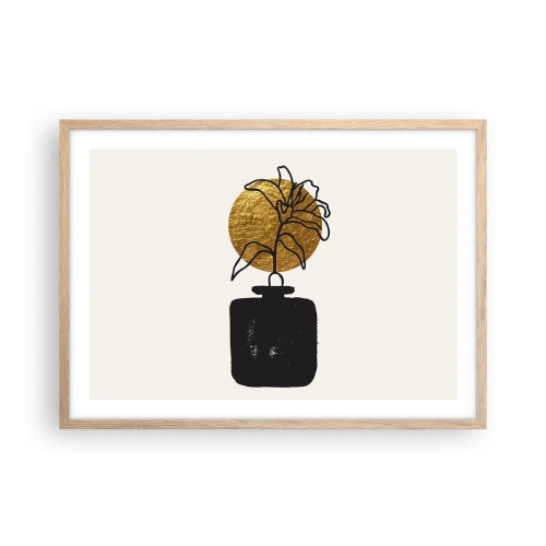 Pôster com moldura de carvalho claro - A beleza vale seu peso em ouro - 70x50 cm