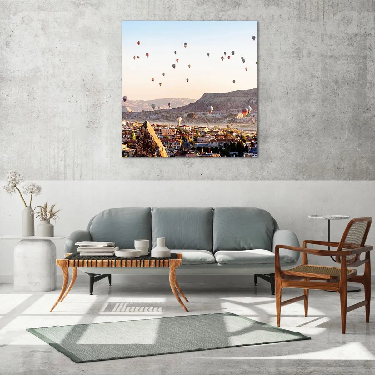 Quadro em vidro - Como navios no céu - 60x60 cm