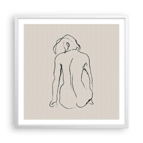 Pôster em moldura branca - Nu de rapariga - 60x60 cm