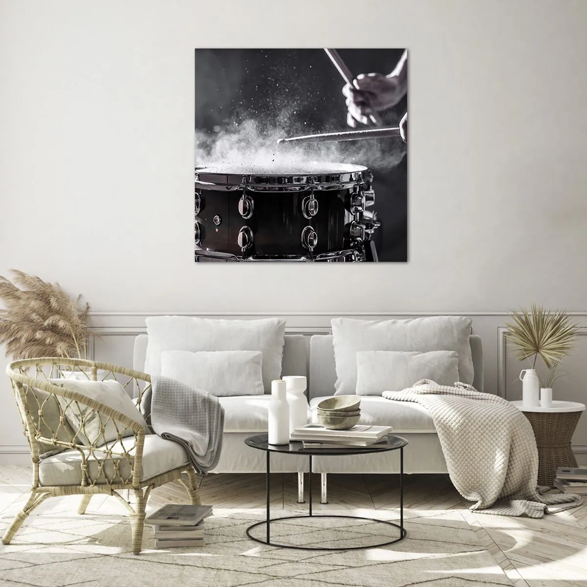 Quadro em vidro - Pulso da música - 70x70 cm