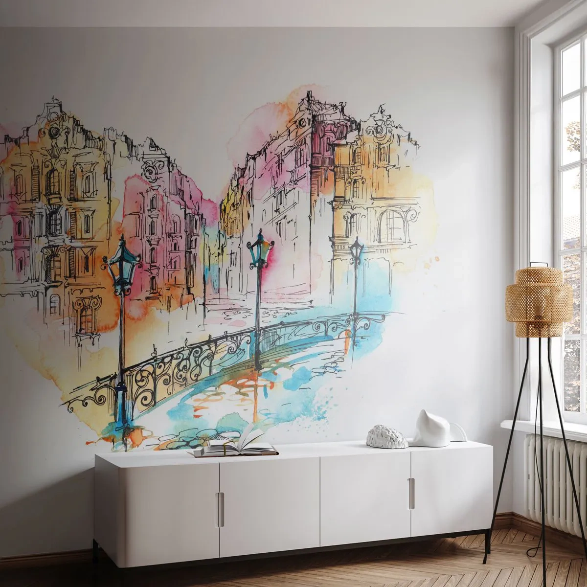 Papel de Parede Standard Eco - O coração da cidade - Cidade, Arquitetura, Ponte - 200x140 cm