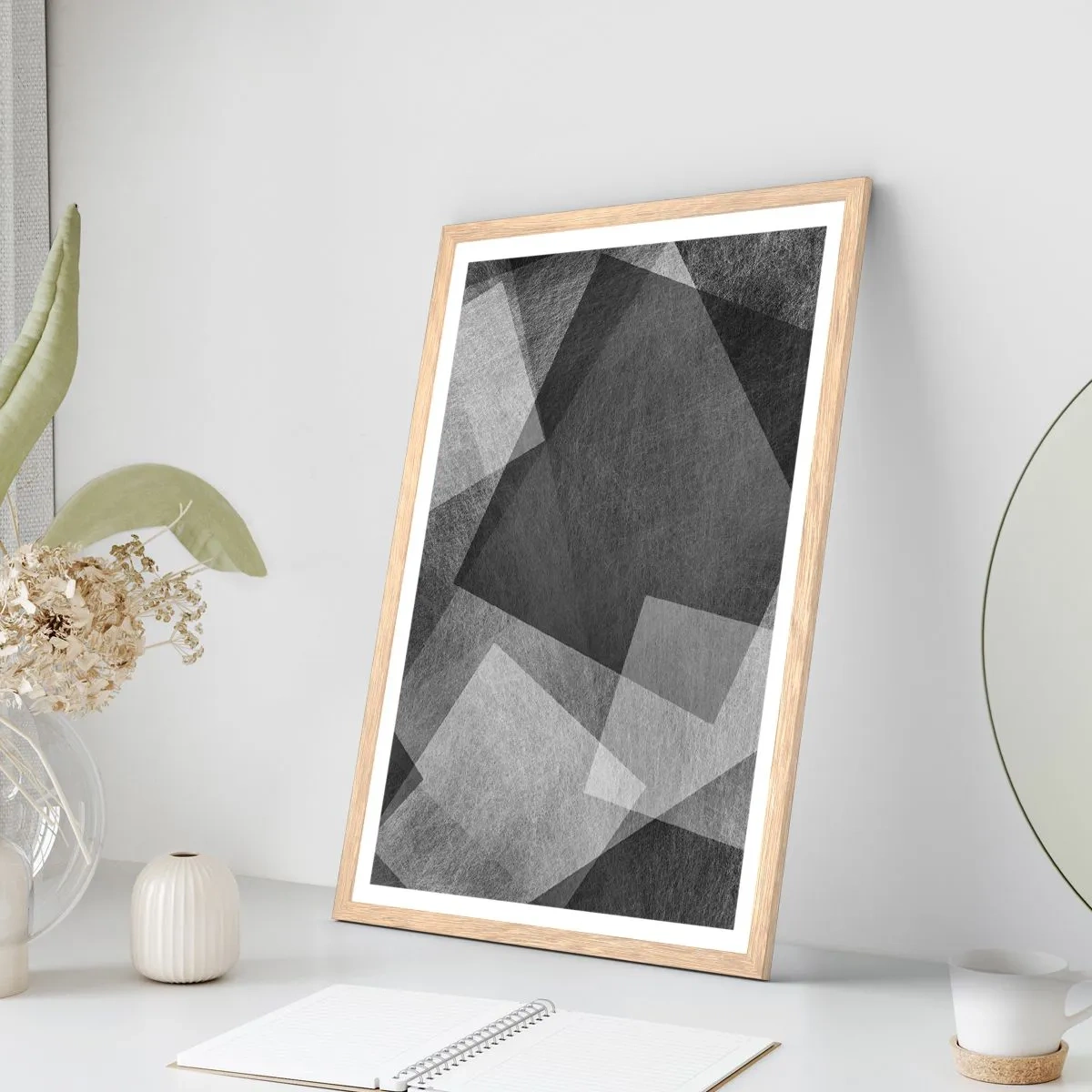 Pôster com moldura de carvalho claro - Um eterno símbolo da durabilidade e da ordem - 50x70 cm