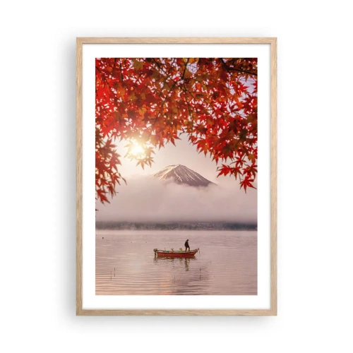 Pôster com moldura de carvalho claro - No clima japonês - 50x70 cm