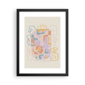 Pôster com moldura preta - Labirinto – uma aventura alegre - 30x40 cm