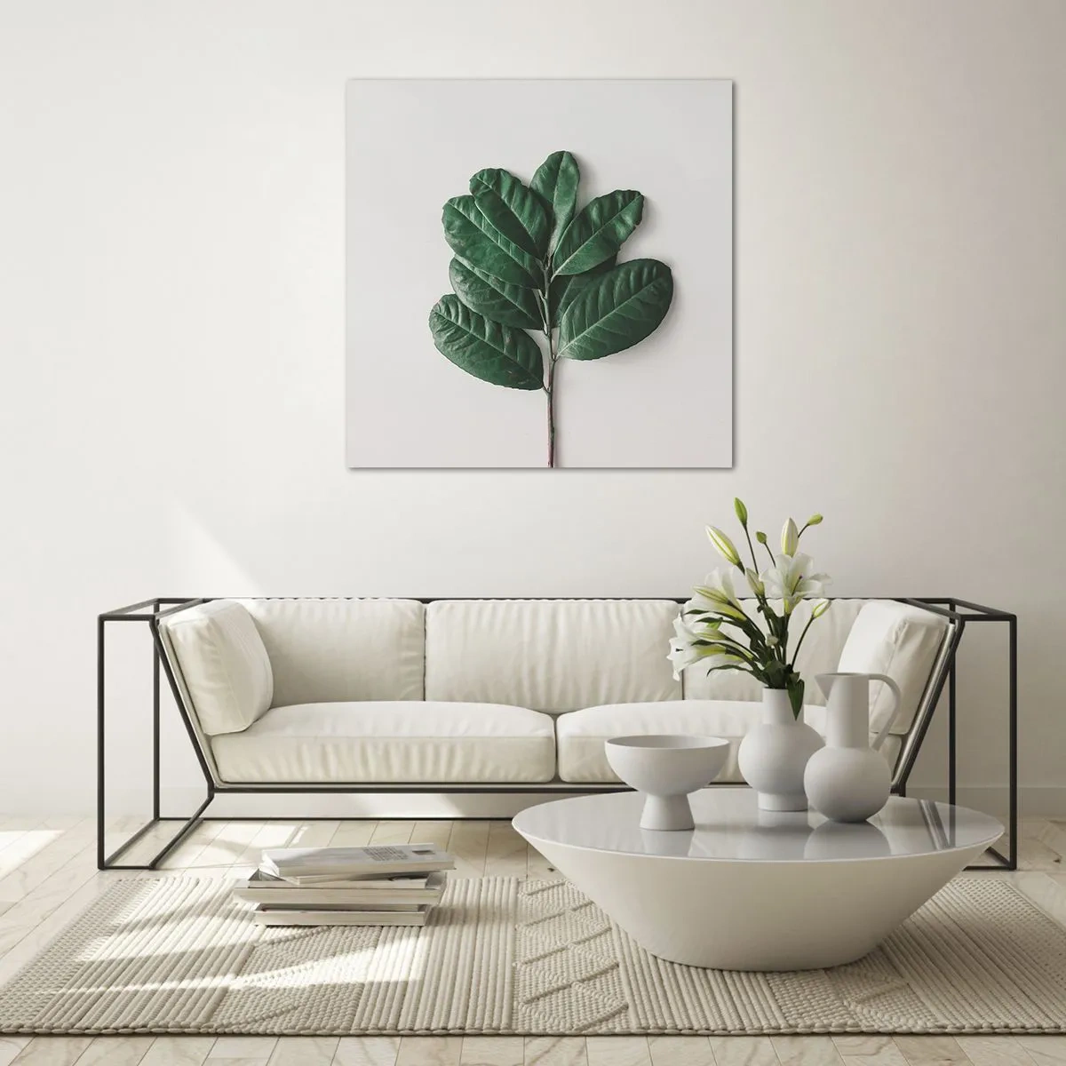 Quadro em vidro - Desenho da própria natureza - 50x50 cm