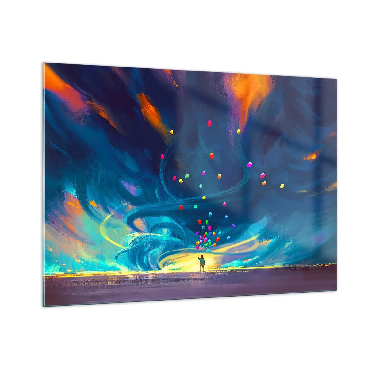 Quadro em vidro - Ao vento azul - 100x70 cm