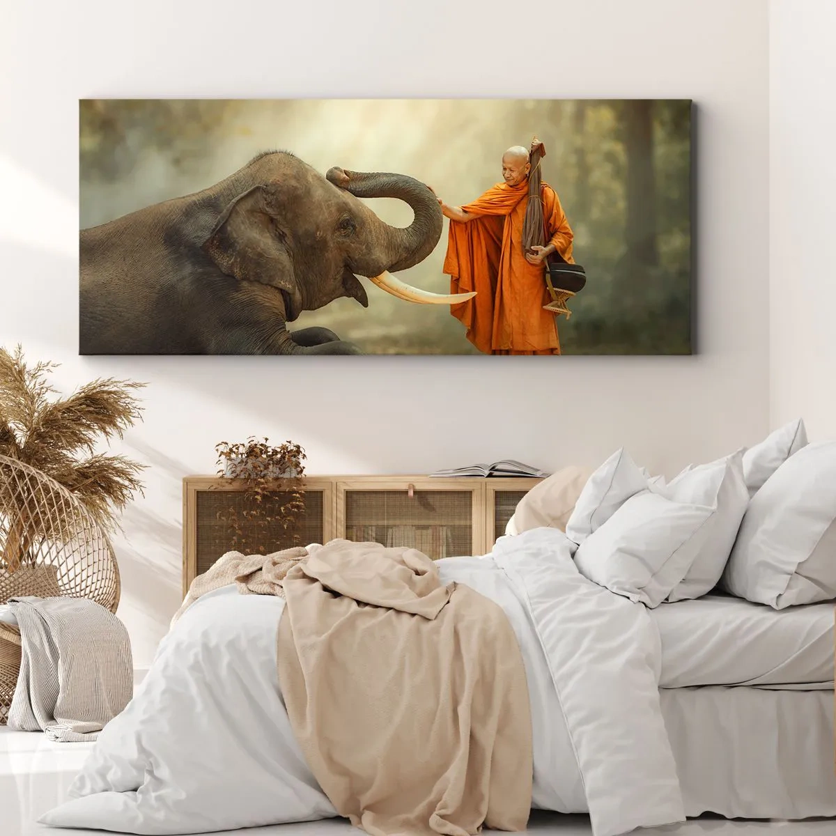 Quadro em tela - Encontro na viagem - 100x40 cm