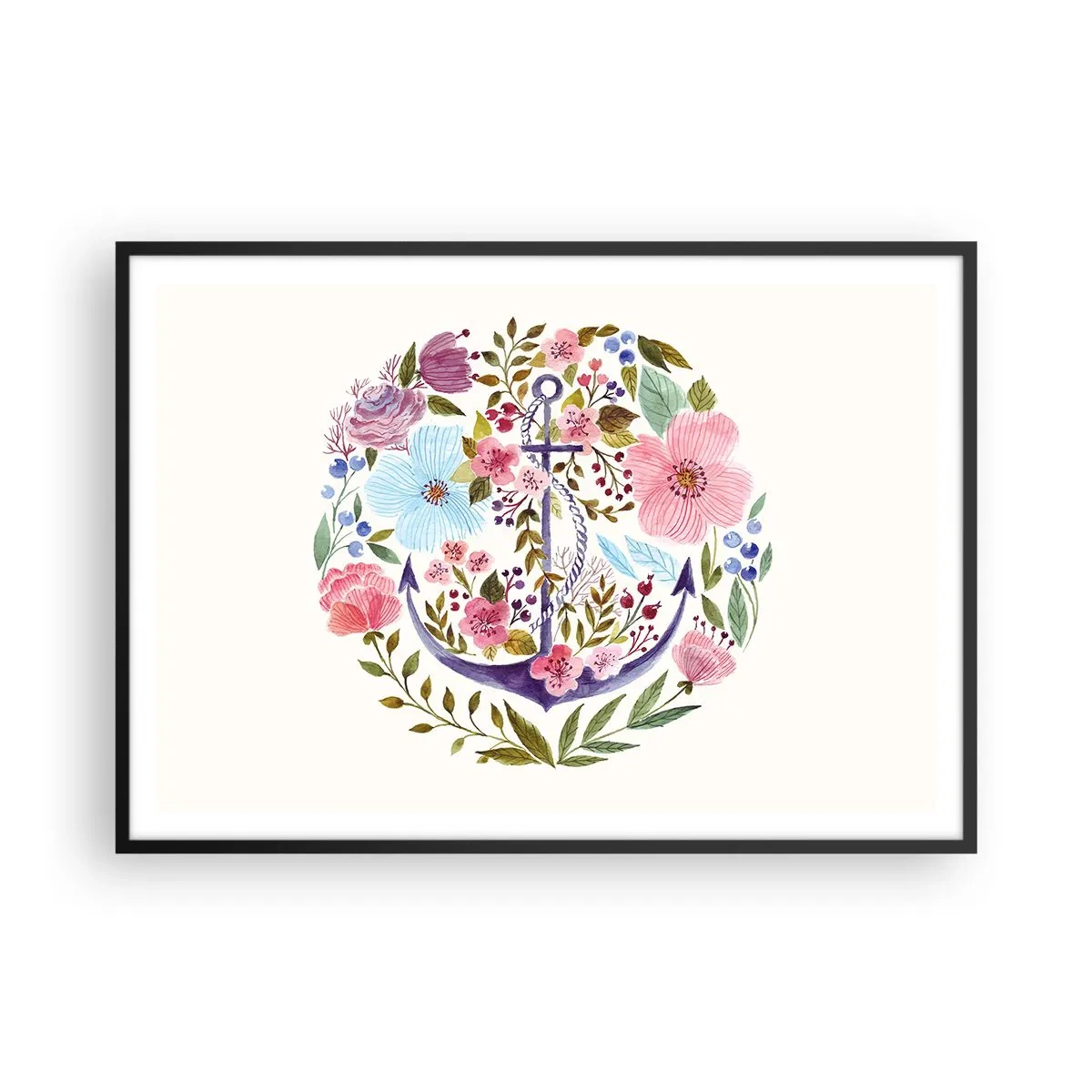 Pôster com moldura preta - O bom sonho de um marinheiro - 100x70 cm