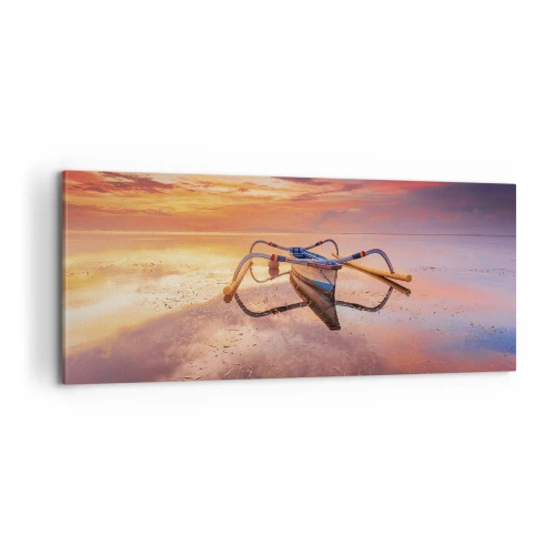 Quadro em tela - A calma de uma noite tropical - 100x40 cm