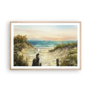 Pôster com moldura de carvalho claro - Refúgio sem vento - 91x61 cm