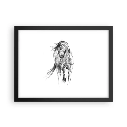 Pôster com moldura preta - Num trote gracioso - 40x30 cm