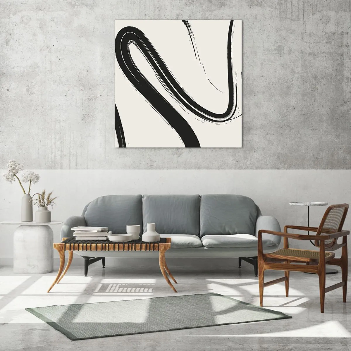 Quadro em vidro - Capricho preto e branco - 60x60 cm