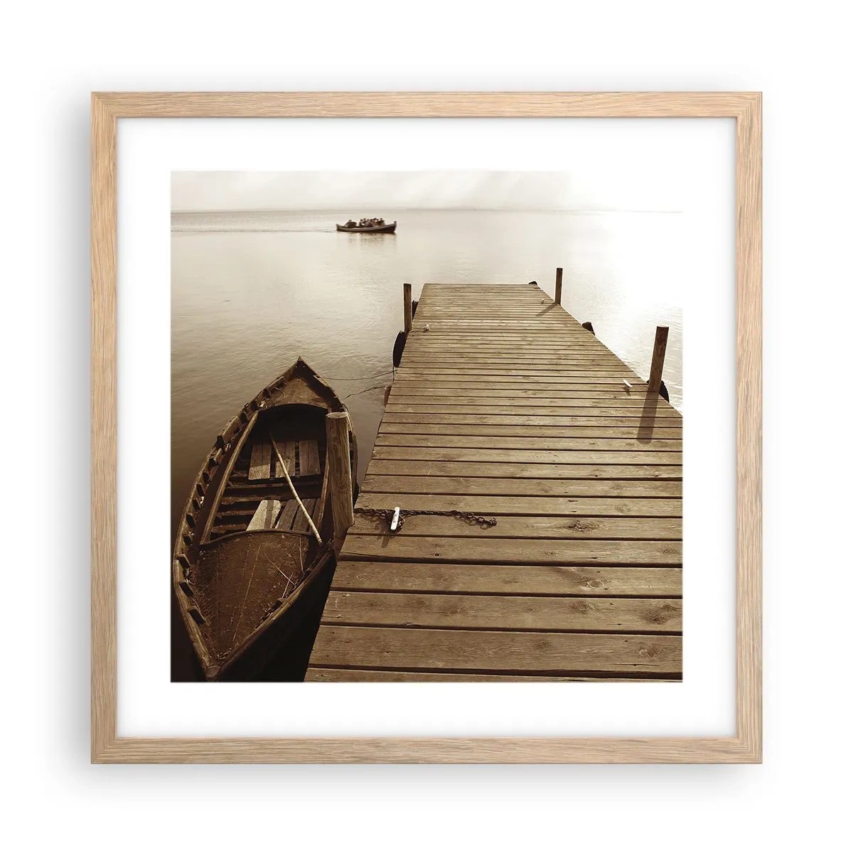 Pôster com moldura de carvalho claro - Paz de espírito - 40x40 cm