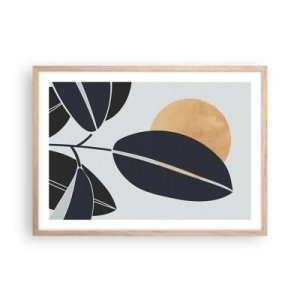 Pôster com moldura de carvalho claro - Um dia quente de verão - 70x50 cm