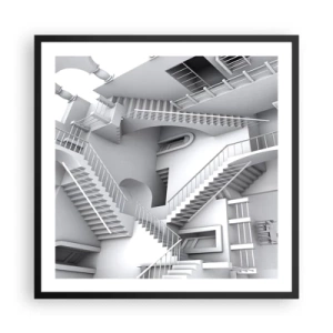 Pôster com moldura preta - Paradoxos do espaço - 60x60 cm