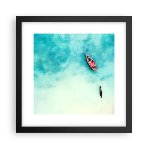 Pôster com moldura preta - As praias de Zanzibar - 30x30 cm