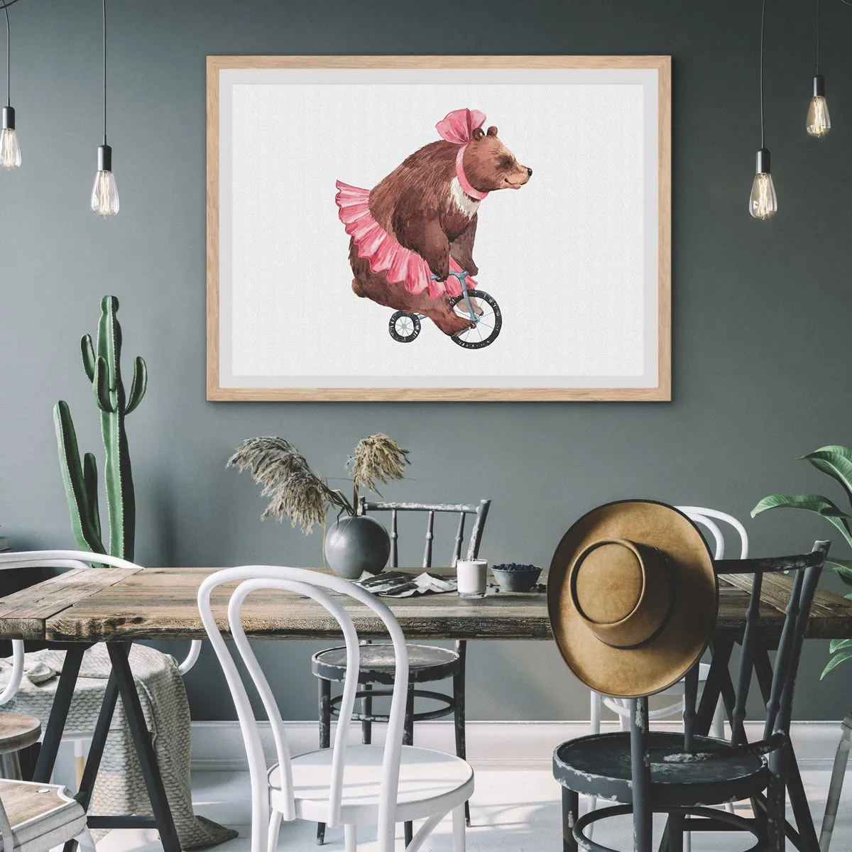 Pôster com moldura de carvalho claro - Que circo! - 70x50 cm