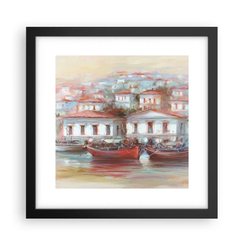 Pôster com moldura preta - Cidade feliz - 30x30 cm
