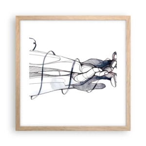 Pôster com moldura de carvalho claro - Estudo do toque - 40x40 cm