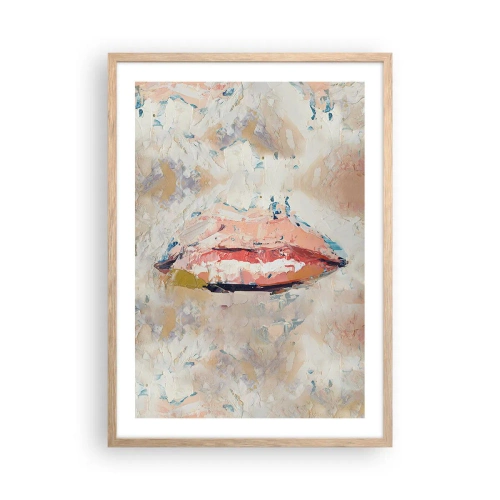 Pôster com moldura de carvalho claro - Desperta os sentidos - 50x70 cm