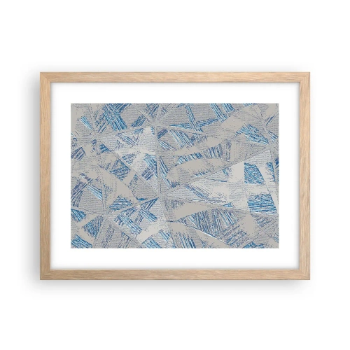 Pôster com moldura de carvalho claro - Em um labirinto azul e cinza - 40x30 cm