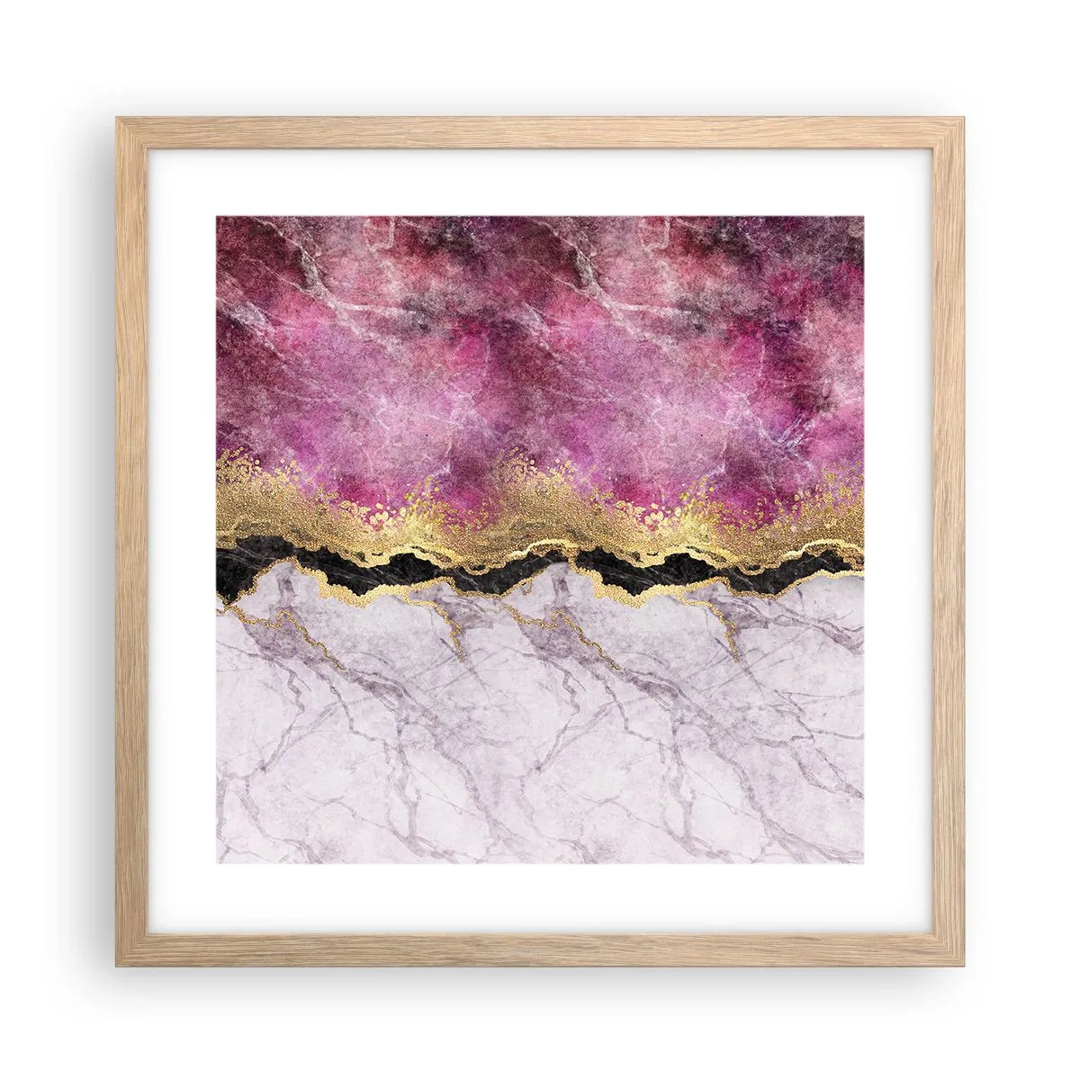 Pôster com moldura de carvalho claro - Na fronteira - 40x40 cm