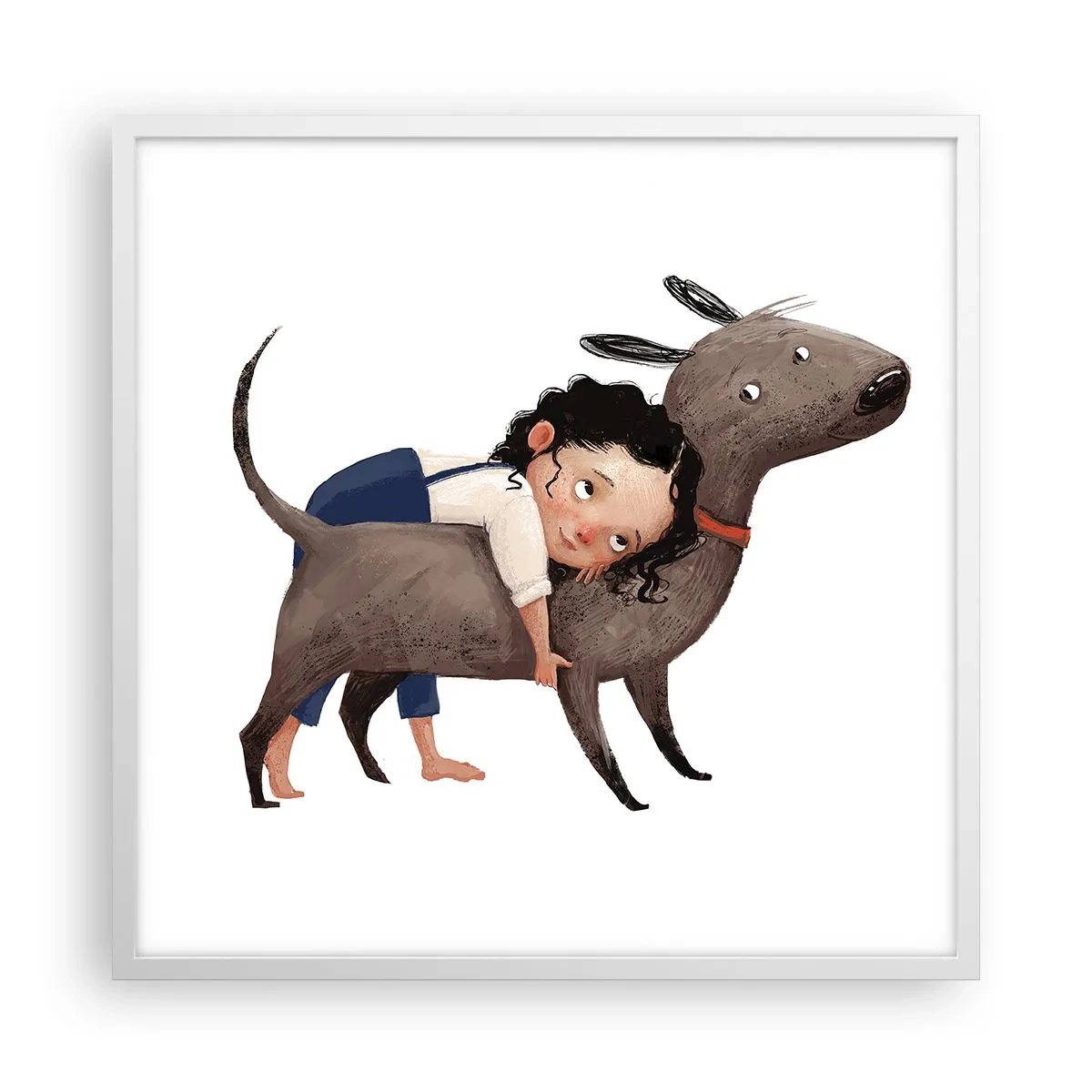 Pôster em moldura branca - Melhores amigos - 60x60 cm