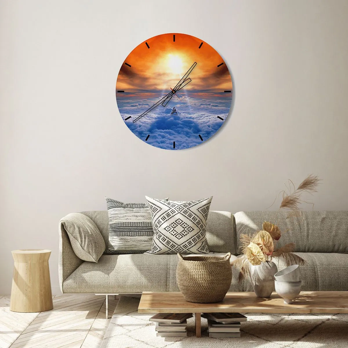 Relógio de parede - Relógio em vidro - Paisagem mística - 40x40 cm
