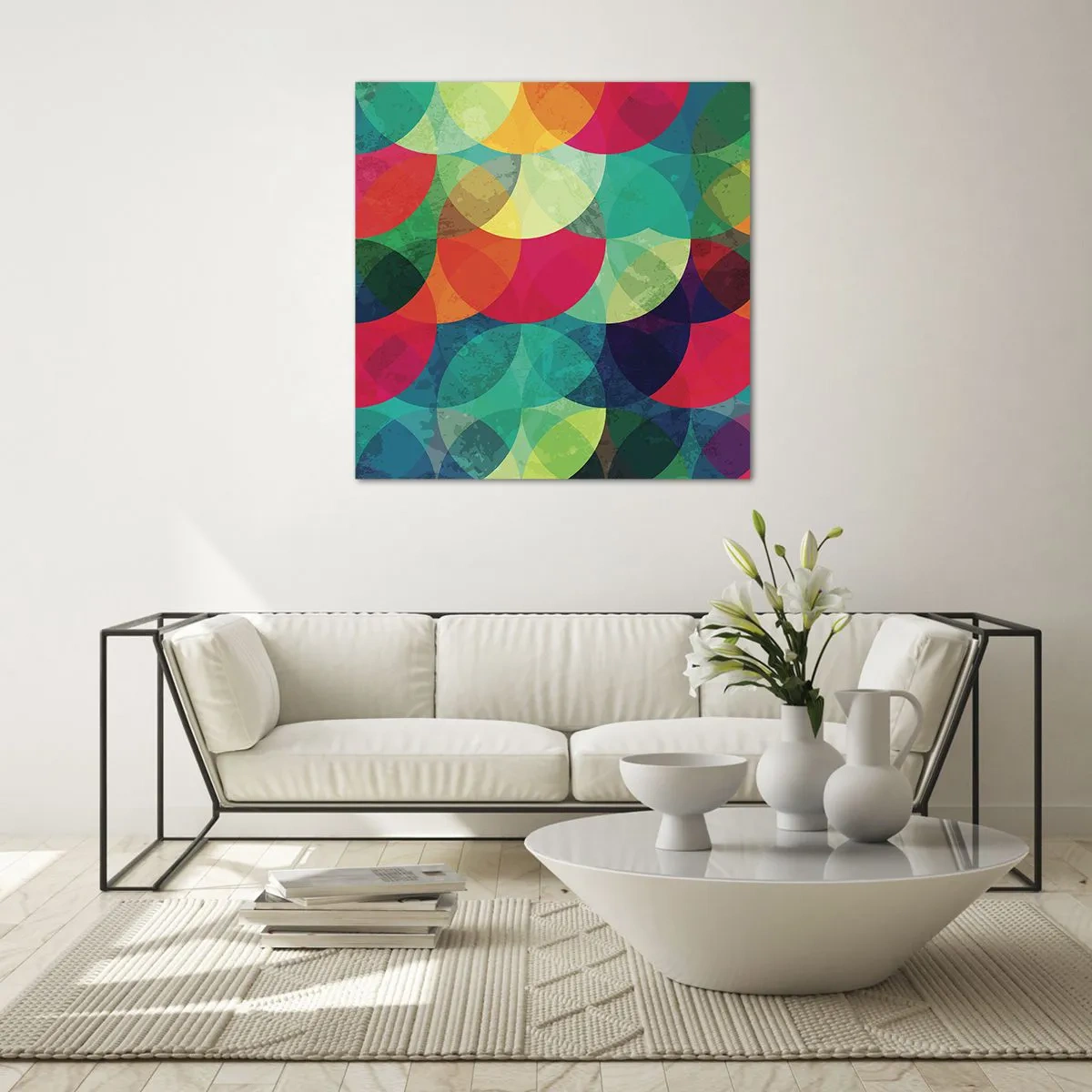 Quadro em vidro - Ascensão às cores - 60x60 cm