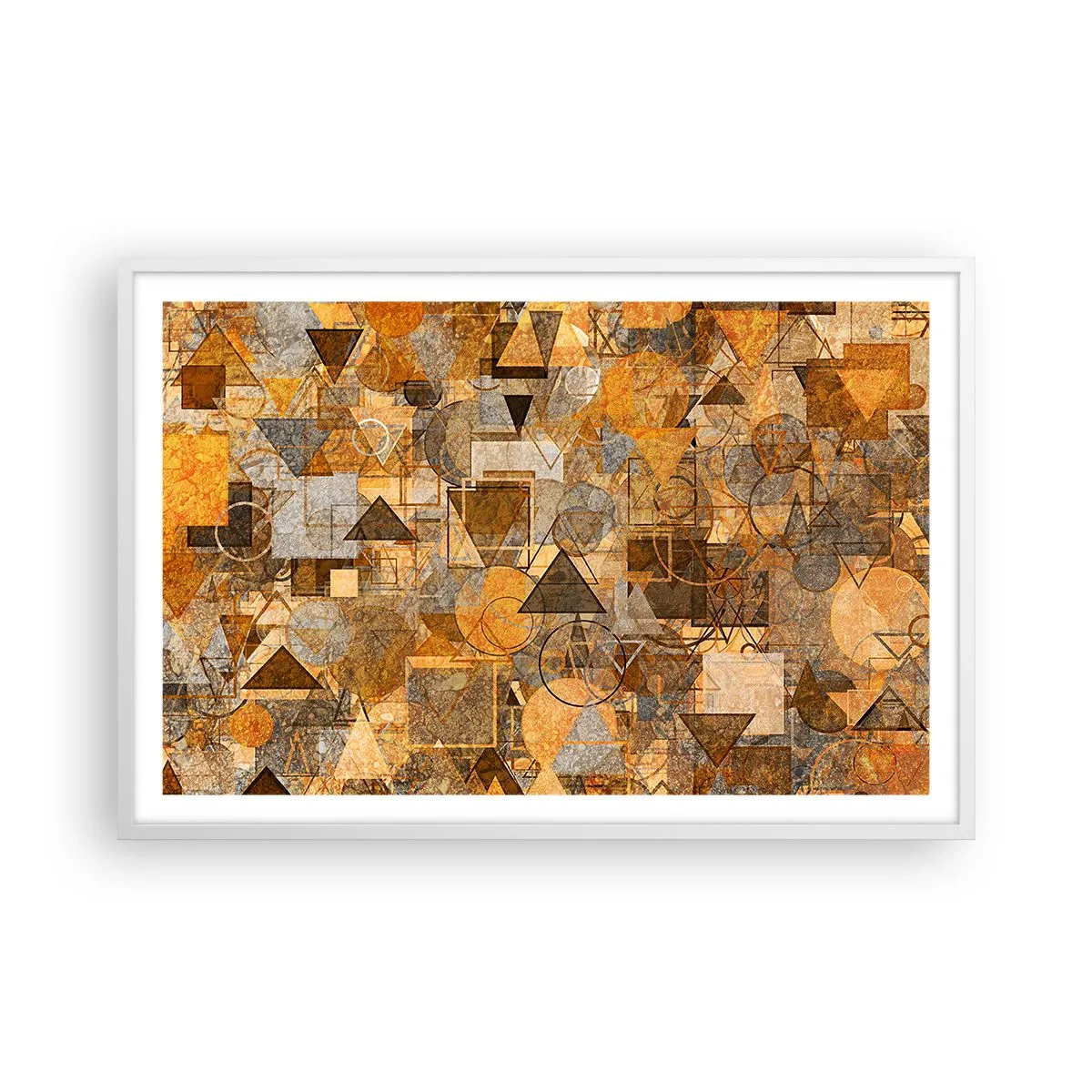 Pôster em moldura branca - O mundo em forma - 91x61 cm