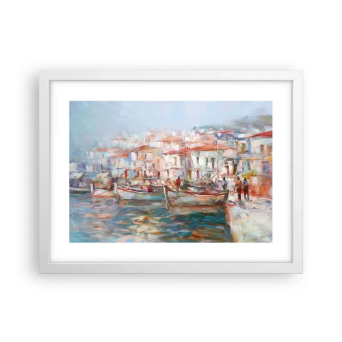 Pôster em moldura branca - Férias em pastel - 40x30 cm