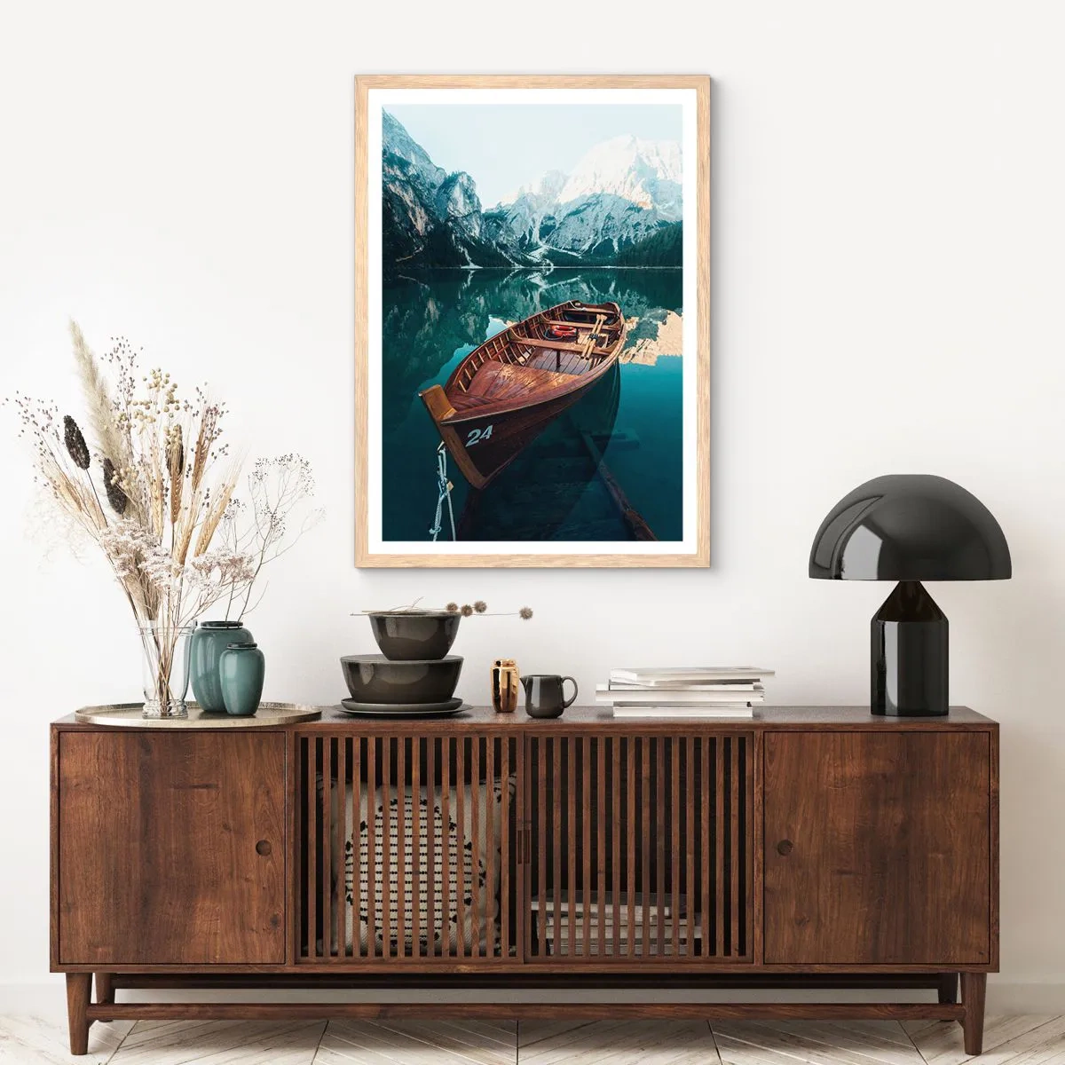 Pôster com moldura de carvalho claro - Como em vidro pintado - 70x100 cm