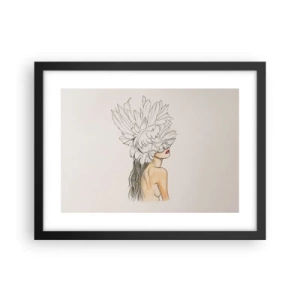 Pôster com moldura preta - Beleza coroada - 40x30 cm