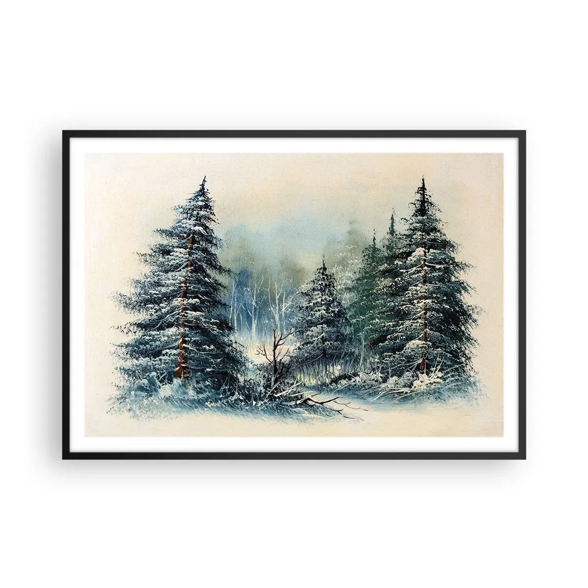 Pôster com moldura preta - Prontas para o Natal - 100x70 cm