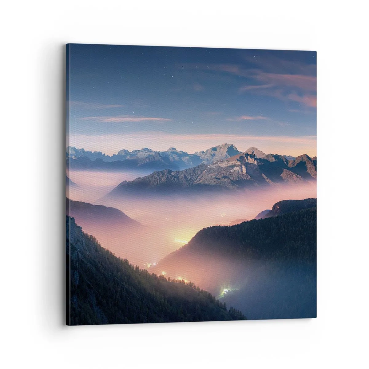 Quadro em tela - Luz nos vales - 70x70 cm