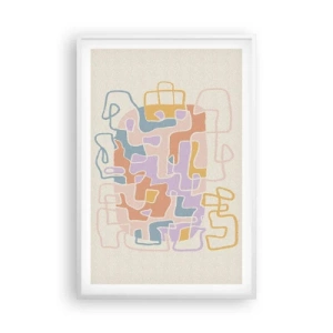 Pôster em moldura branca - Labirinto – uma aventura alegre - 61x91 cm