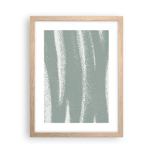 Pôster com moldura de carvalho claro - Abstração em um clima de inverno - 30x40 cm