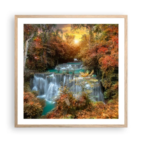 Pôster com moldura de carvalho claro - O tesouro escondido da floresta - 60x60 cm