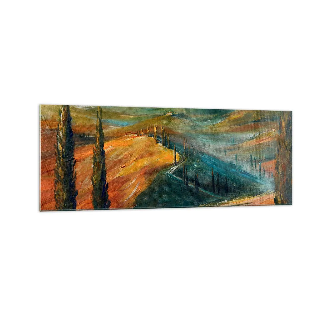 Quadro em vidro - Paisagem da Toscana - 140x50 cm