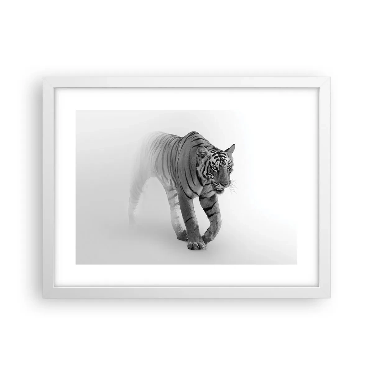 Pôster em moldura branca - À espreita na névoa - 40x30 cm