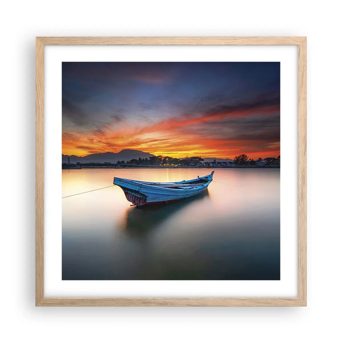 Pôster com moldura de carvalho claro - Uma boa noite se aproxima - 50x50 cm