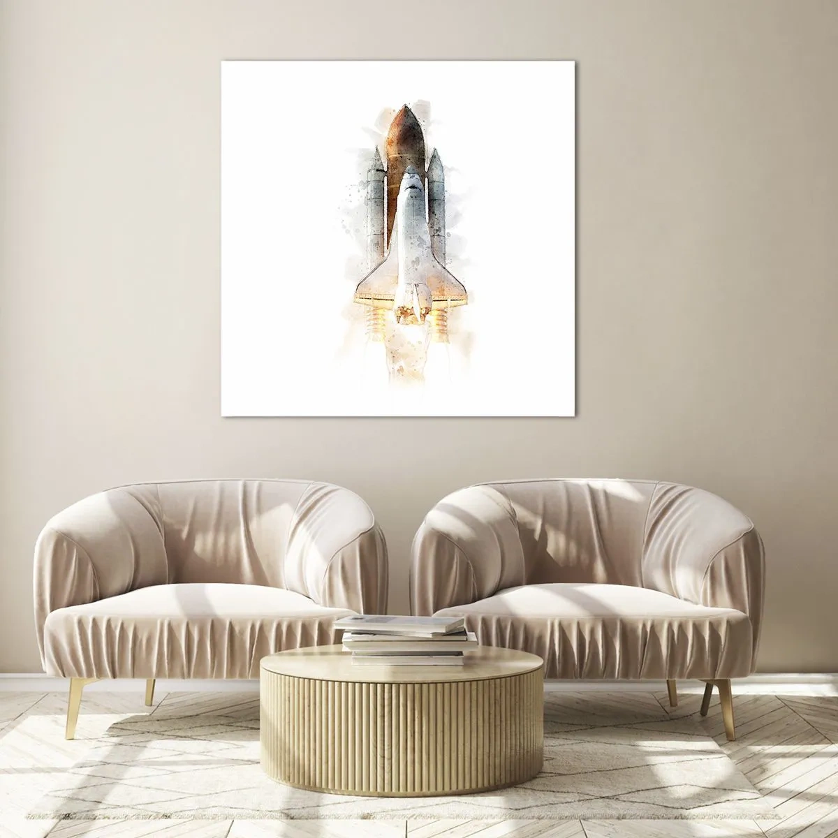 Quadro em vidro - Exploradores para iniciantes - 50x50 cm